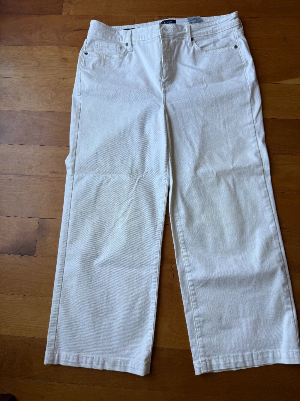 NYDJ Teresa Wide Leg Ankle Jeans Sz 12 - Optic White